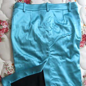 bebe Turquoise Satin Pencil Skirt